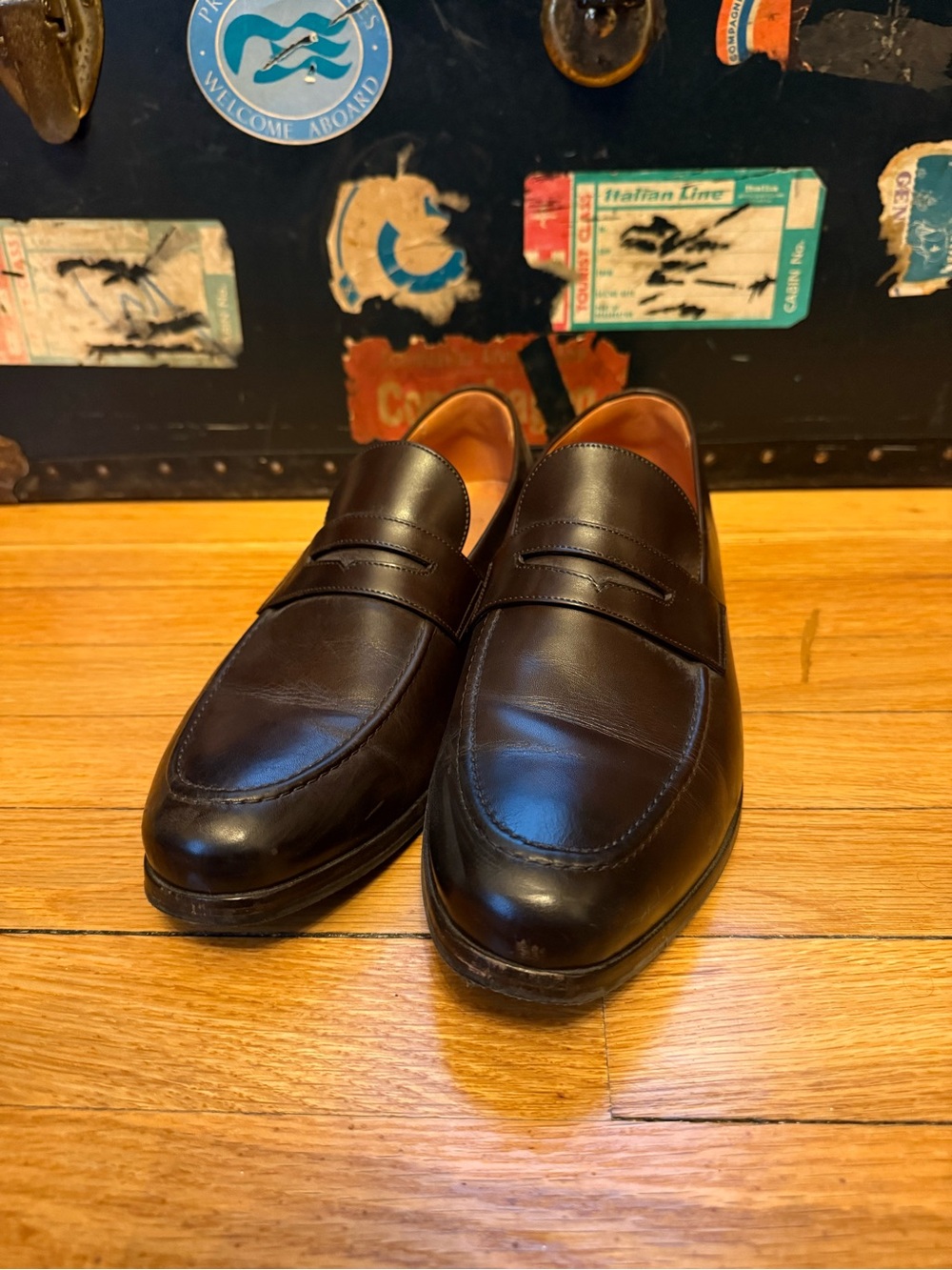 Wolf & Shepherd Classic Men’s Penny Loafers - Brown Leather